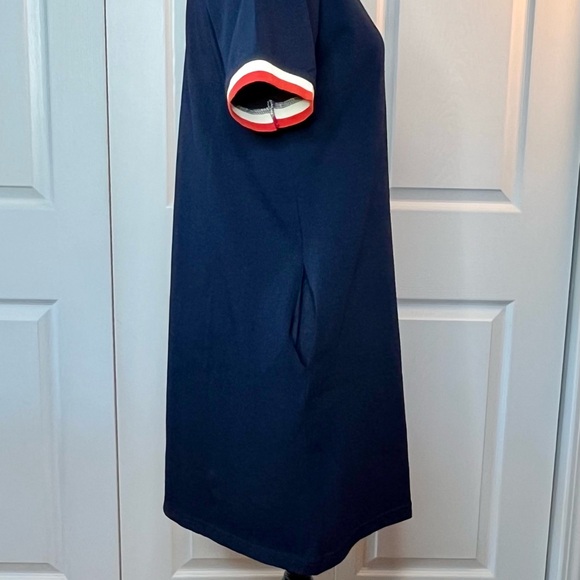 Cynthia Rowley Navy Dress with Red and White Trim, Size M. - Picture 3 of 15
